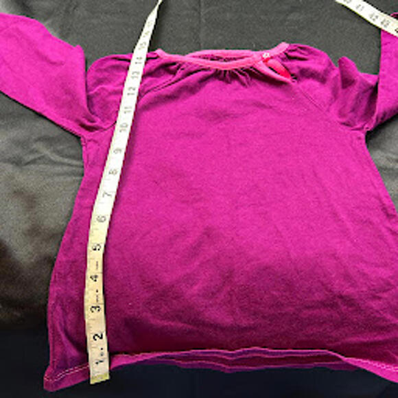 Old Navy girls purple and pink trim long sleeve shirt - Picture 3 of 5